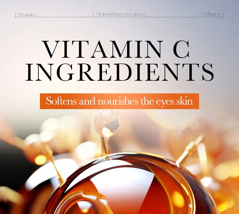 80pcs BIOAQUA Vitamin C Crystal Collagen Eye Mask Anti Dark Circles Whitening Anti-Wrinkles Moisturizing Anti-Aging Eye Patches Nanasbeautyholic