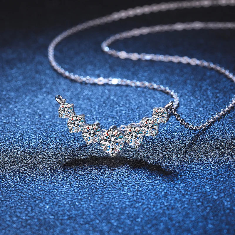 Oval Moissanite Pendant Necklace | 925 Silver 18K White Gold Plated | D Color VVS1 | GRA Certified | DOTEFFIL