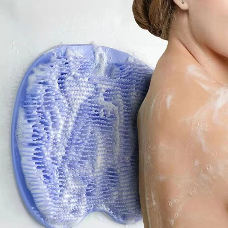Exfoliating Shower Massage Scraper Back Massage Brush Bathroom Non-slip Bath Mat Silicone Foot Wash Body Cleaning Bathing Tool Nanasbeautyholic