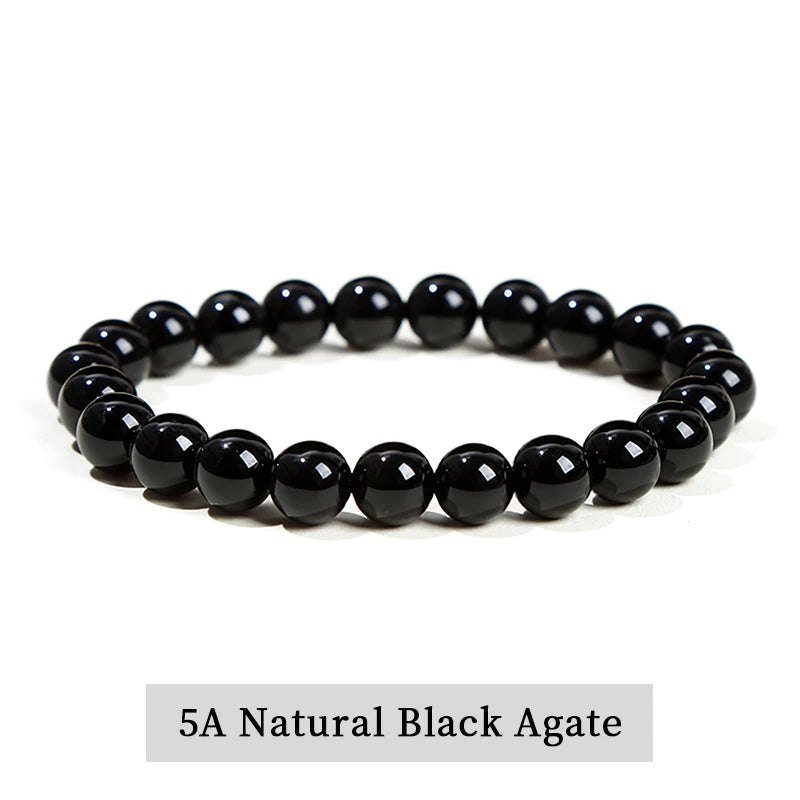Natural Gemstone Bead Bracelet — Amethyst, Tiger Eye, Crystal, Agate & More | Reiki Healing Jewelry