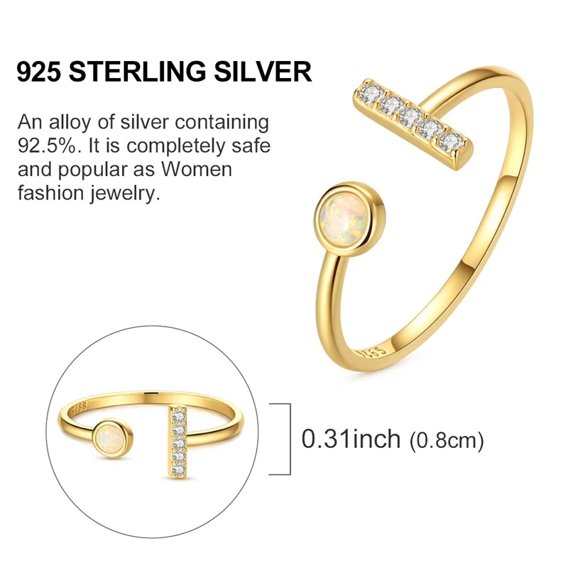925 Sterling Silver Heart Star Moon Ring | Sparkling Zircon | Gold Chain Design | Women's Fine Jewelry Gift
