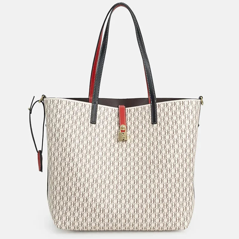 CH Elegant Light Luxury Practical With Bags Pure Color Simple Large Capacity Casual Resistant Brand Women's Bag Shoulder Bag Nanasbeautyholic