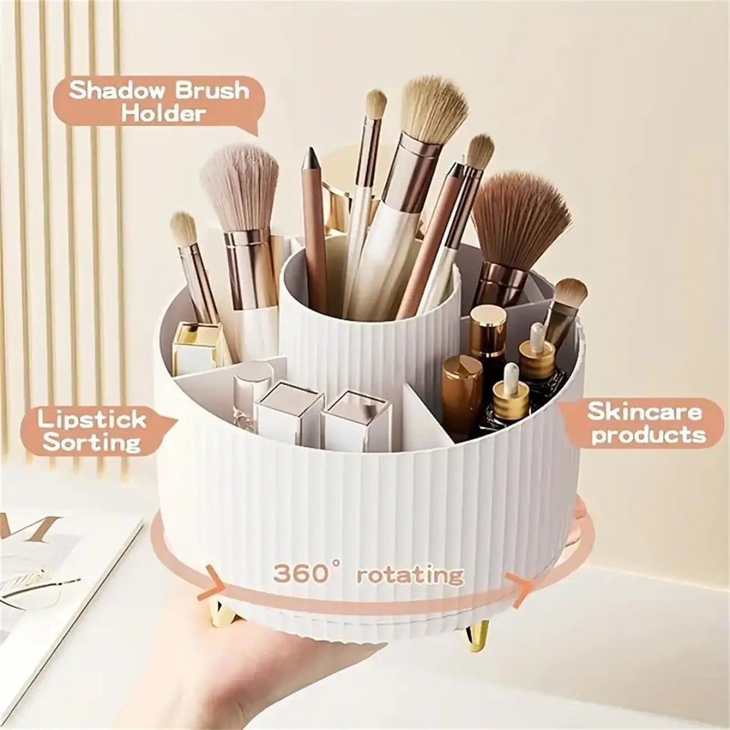 360° Rotating Makeup Organizer - 1pc Plastic
