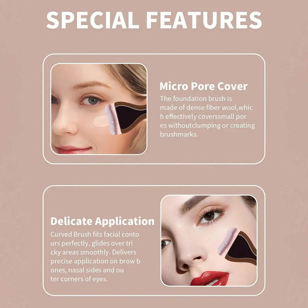 MAANGE 2pcs Foundation Makeup Brushes Set Ultra Thin Top Mask Brush For Liquid Cream Cosmetics Blending Beauty Tool Premium Gift Nanasbeautyholic