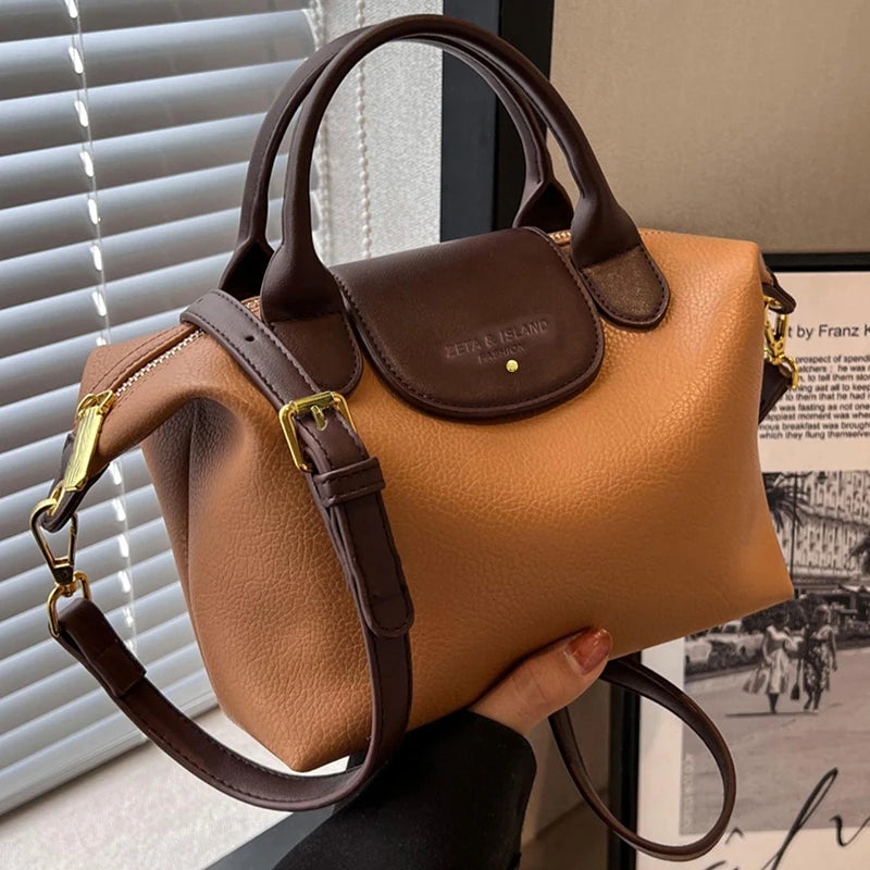 Classic fashion simple messenger bag, elegant temperament, multifunctional, high-value contrast color shoulder bag Nanasbeautyholic