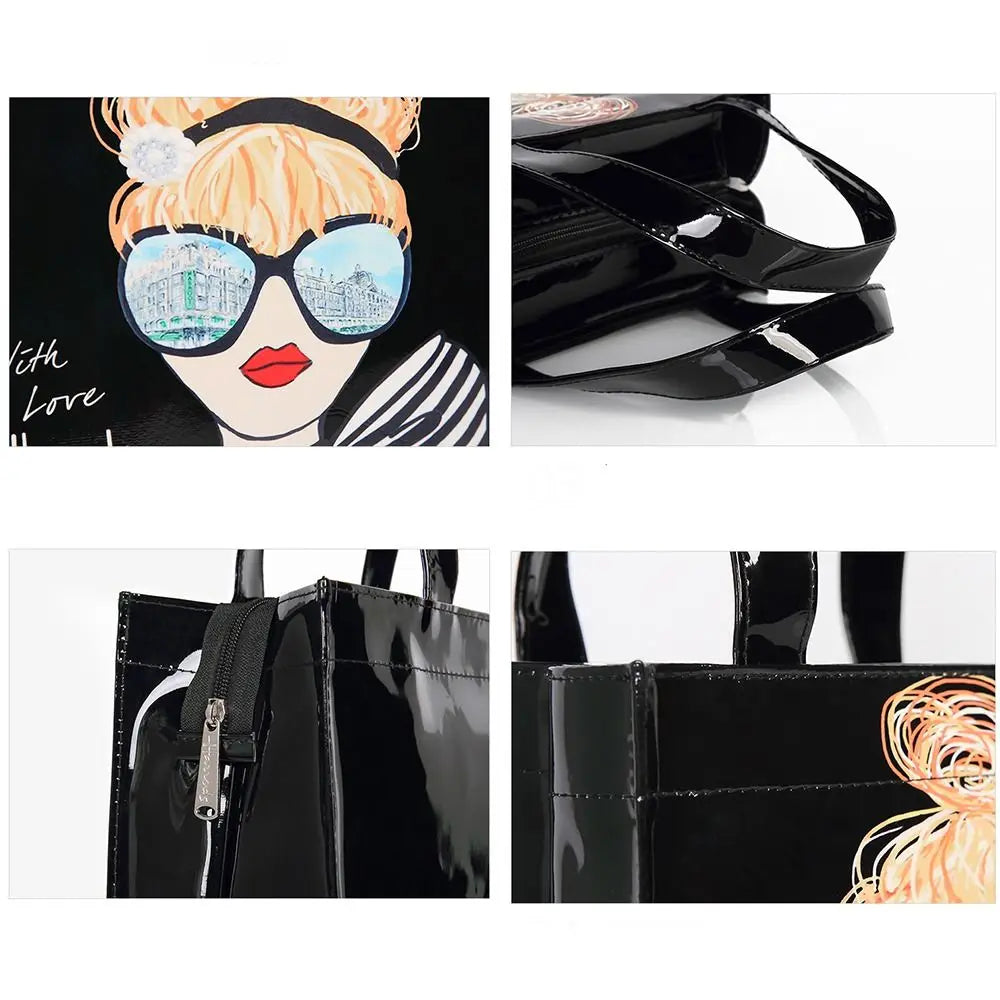 Fashion PVC Shopping Purses Reusable Eco Friendly Women's Tote Shopper Bag Large Capacity Waterproof Beach Handbag Nanasbeautyholic