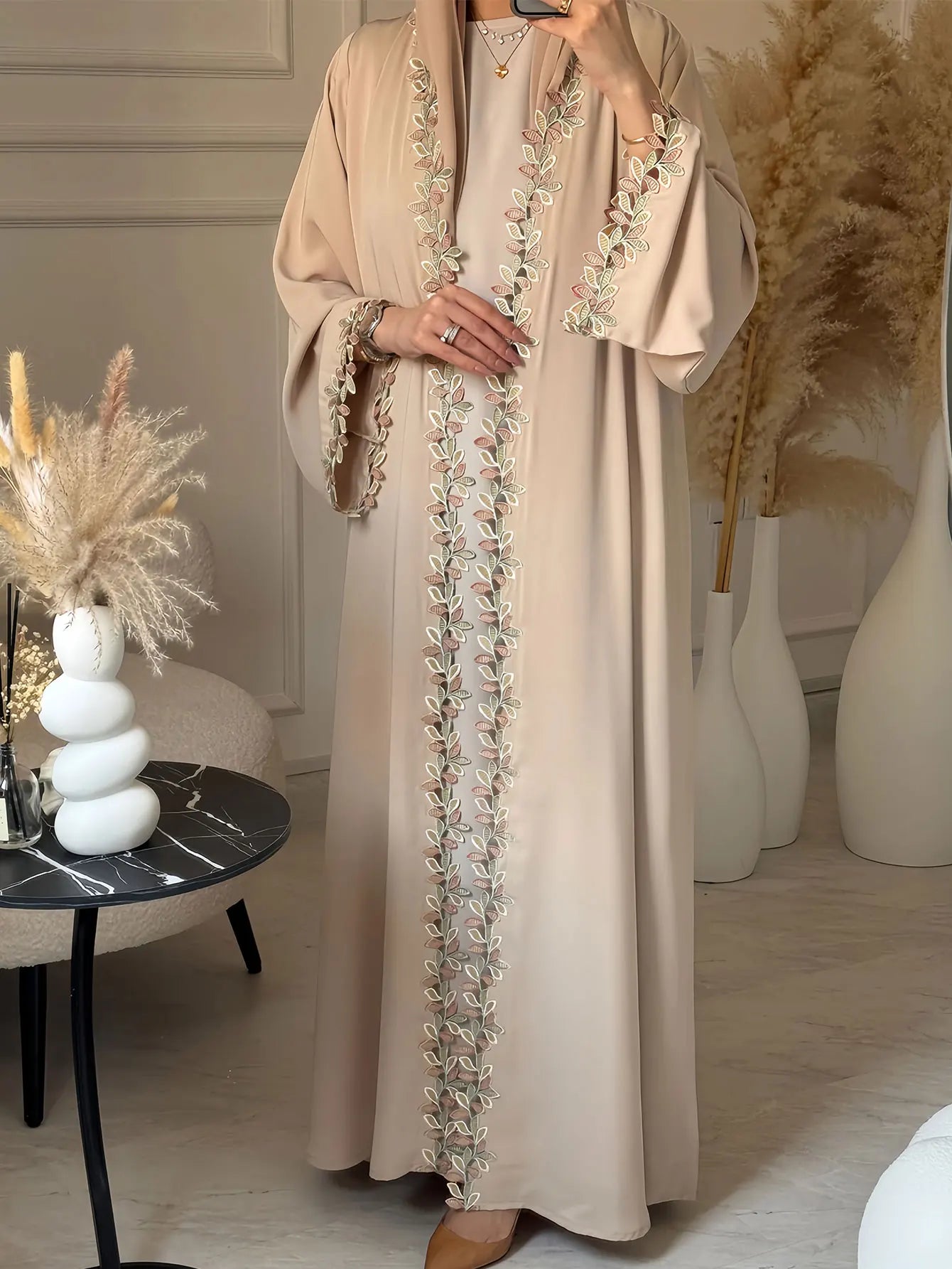 Elegant Embroidered Abaya | Loose Fit Modest Dress for Women