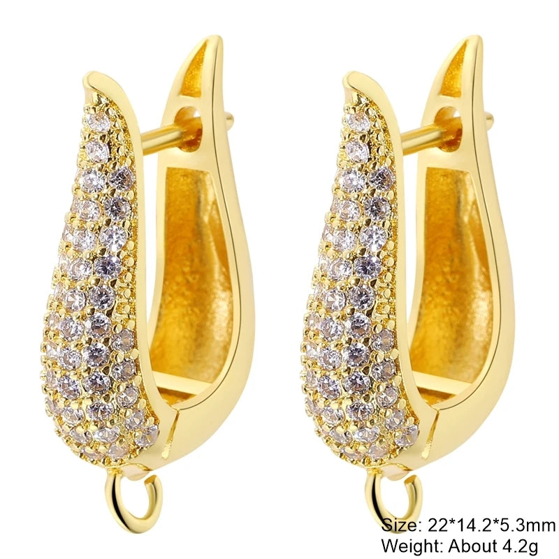 18K Gold Plated Zircon Earring Hooks for DIY Jewelry Making – Leverback Ear Wire Findings