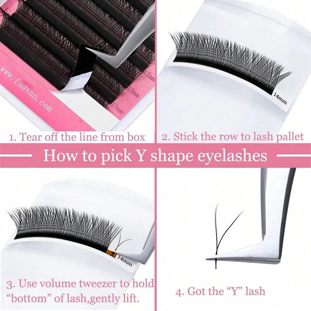 YY Shape Eyelash Extensions | Faux Mink C/D Curl | 0.05–0.07mm | 6–15mm