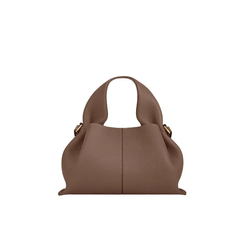 Genuine Leather Cloud Bag – Soft Dumpling Crossbody & Shoulder Tote