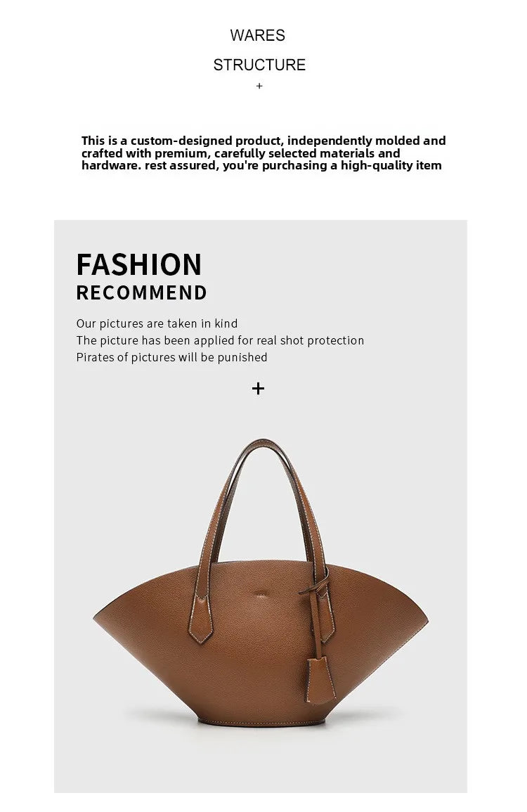 Vintage Shell-Shape Tote Bag – Large Capacity PU Leather Women's Shoulder Bag