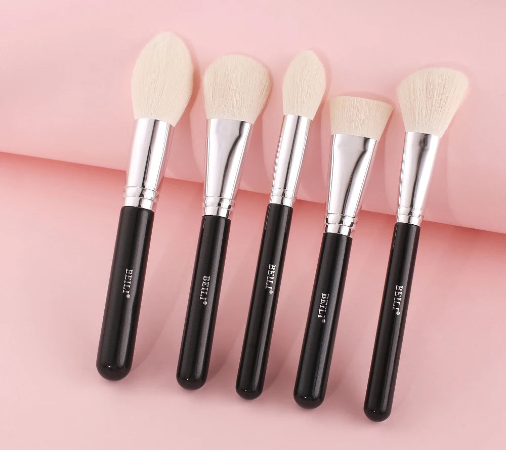 BEILI Black Makeup Brush Sets Professional Natural Goat Fiber Hair Brush Foundation Kakubi Contour Eyeshadow Beauty Tool brochas Nanasbeautyholic