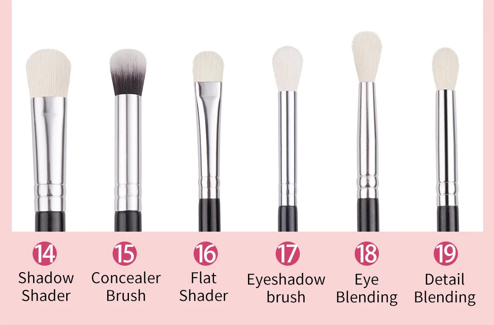 BEILI Black Makeup Brush Sets Professional Natural Goat Fiber Hair Brush Foundation Kakubi Contour Eyeshadow Beauty Tool brochas Nanasbeautyholic