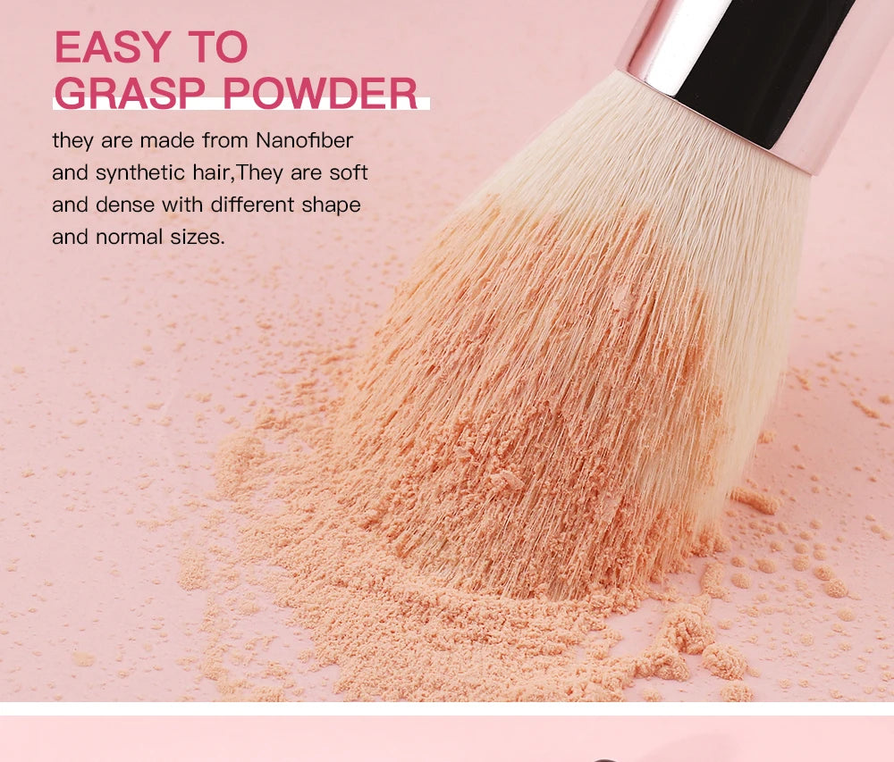 BEILI Black Makeup Brush Sets Professional Natural Goat Fiber Hair Brush Foundation Kakubi Contour Eyeshadow Beauty Tool brochas Nanasbeautyholic