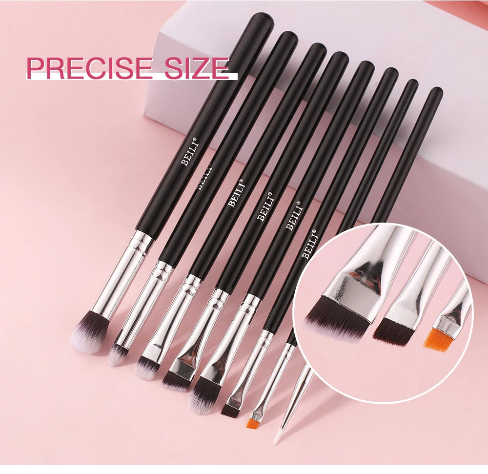 BEILI Black Makeup Brush Sets Professional Natural Goat Fiber Hair Brush Foundation Kakubi Contour Eyeshadow Beauty Tool brochas Nanasbeautyholic
