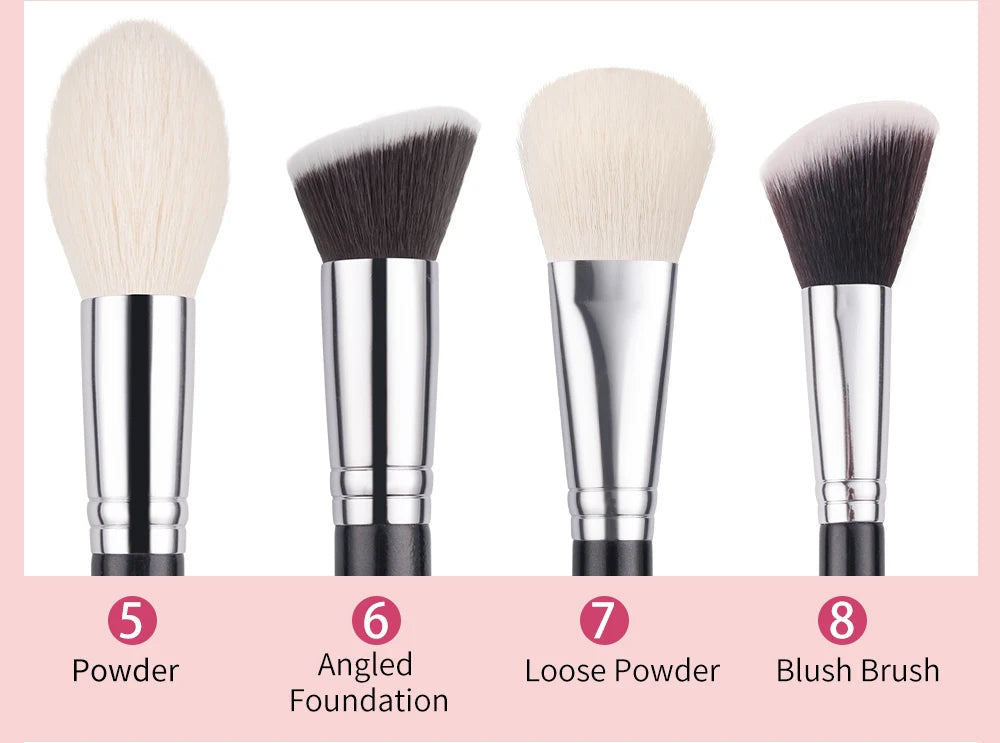 BEILI Black Makeup Brush Sets Professional Natural Goat Fiber Hair Brush Foundation Kakubi Contour Eyeshadow Beauty Tool brochas Nanasbeautyholic