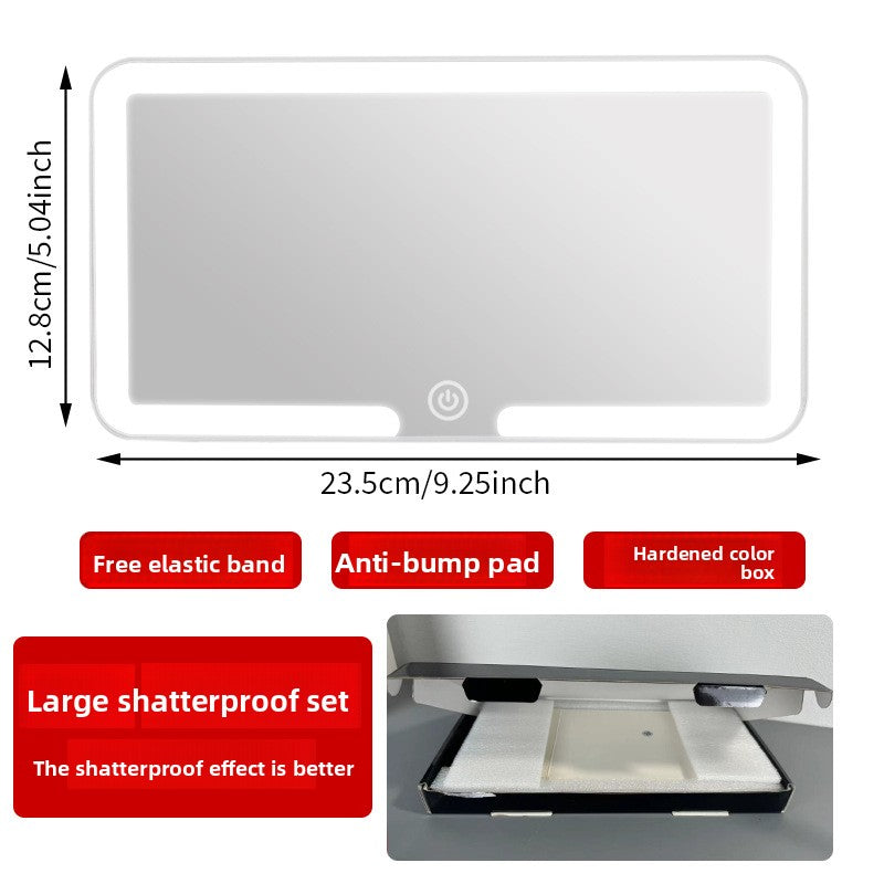LED Car Visor Makeup Mirror – Shatterproof, HD Reflection & USB Rechargeable