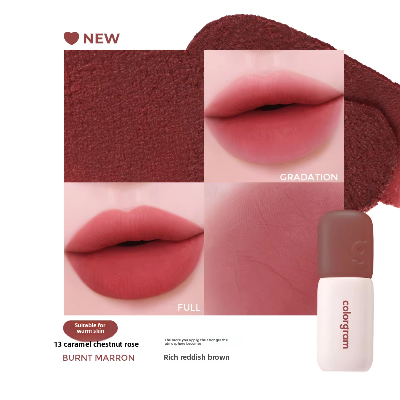Colorgram Matte Rice Cake Lip & Cheek Tint – Korean Velvet Lipstick, 12 Shades