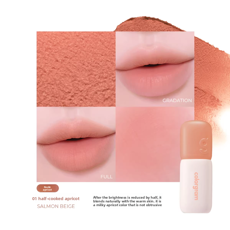Colorgram Matte Rice Cake Lip & Cheek Tint – Korean Velvet Lipstick, 12 Shades