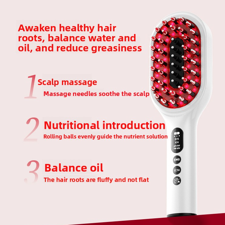 Laser Hair Growth Scalp Massager Comb | Red & Blue Light + EMS Microcurrent