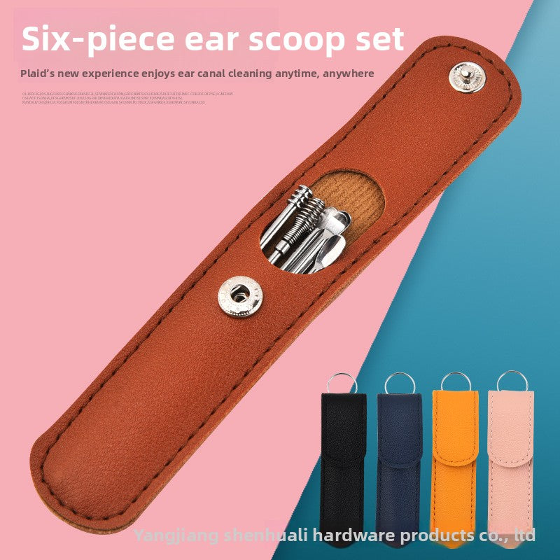 Stainless Steel Ear Cleaning Kit – 6-Piece Spiral Ear Scoop Set
