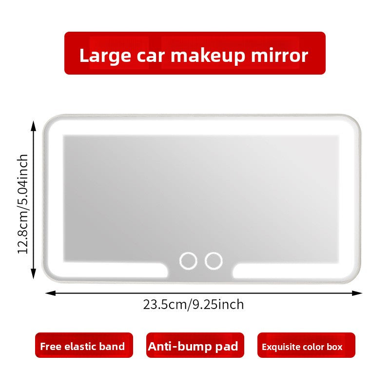 LED Car Visor Makeup Mirror – Shatterproof, HD Reflection & USB Rechargeable