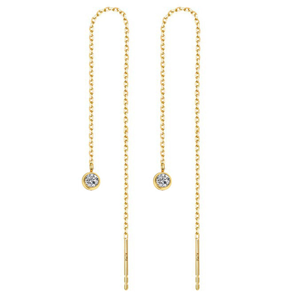 Crystal Tassel Drop Earrings – Star & Ball Stainless Steel Dangle Earrings | Gold & Silver