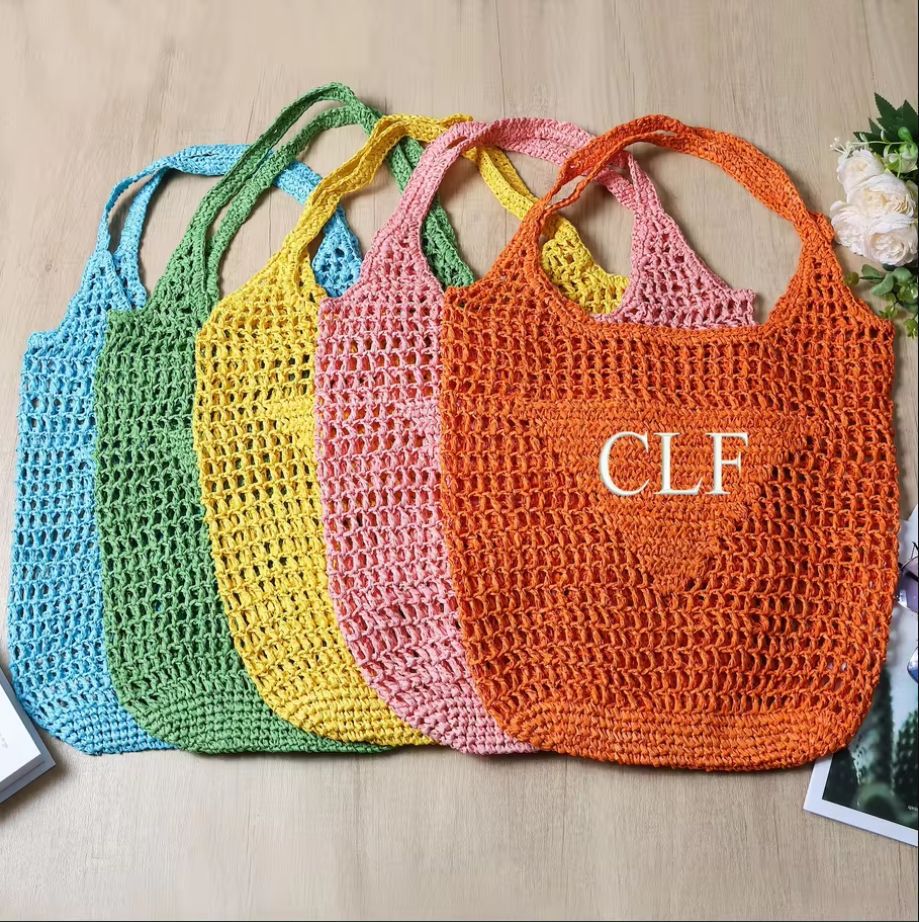 Personalized Embroidered Raffia Straw Tote Bag | Custom Monogram Beach Bag – 10 Colors