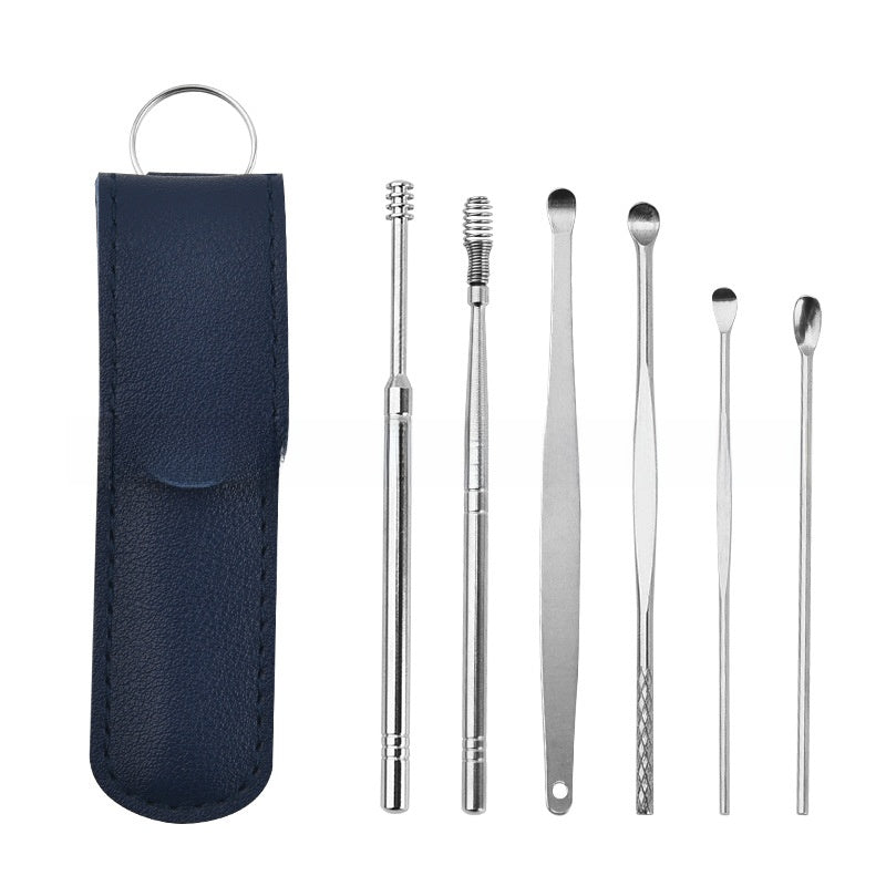 Stainless Steel Ear Cleaning Kit – 6-Piece Spiral Ear Scoop Set