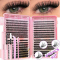 DIY Cluster Lash Extension Kit – D Curl Individual Lashes with Adhesive & Tools