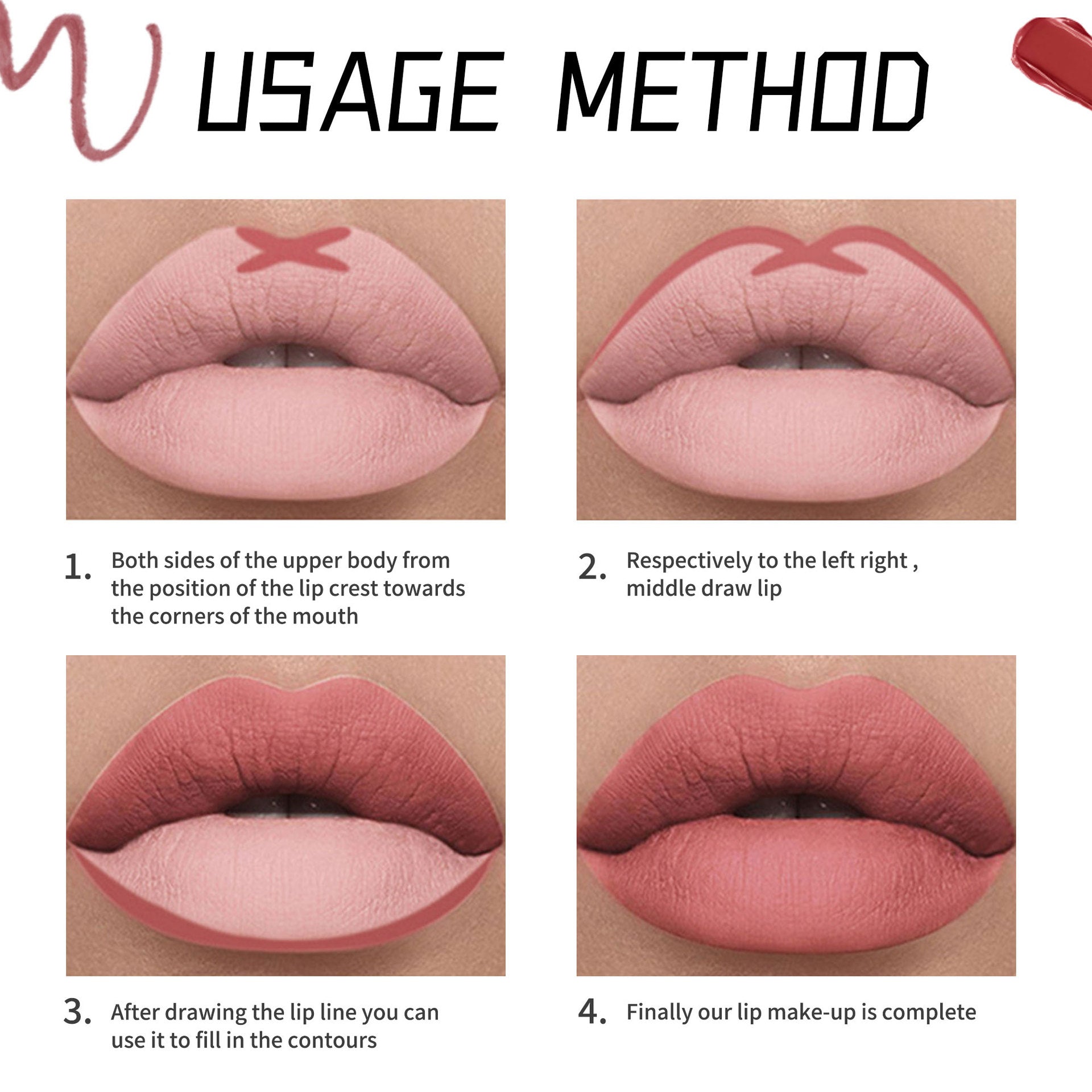 12-Piece Matte Lipstick & Lip Liner Set – Long-Lasting Nude & Red Shades
