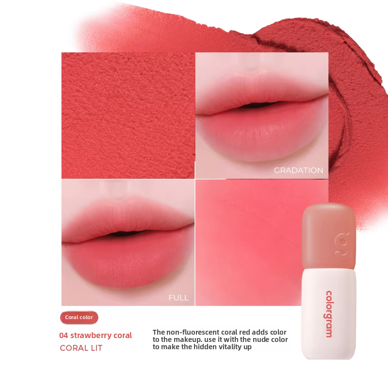 Colorgram Matte Rice Cake Lip & Cheek Tint – Korean Velvet Lipstick, 12 Shades