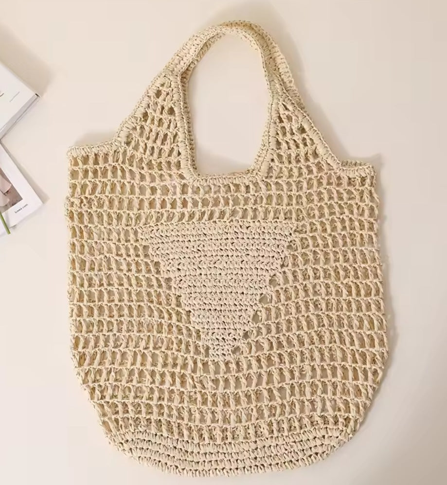 Personalized Embroidered Raffia Straw Tote Bag | Custom Monogram Beach Bag – 10 Colors