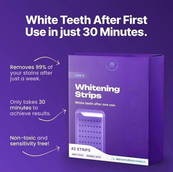 Advanced Teeth Whitening Strips | Enamel-Safe Gel for Brighter Smile