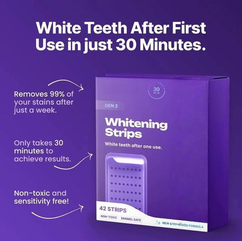 Advanced Teeth Whitening Strips | Enamel-Safe Gel for Brighter Smile