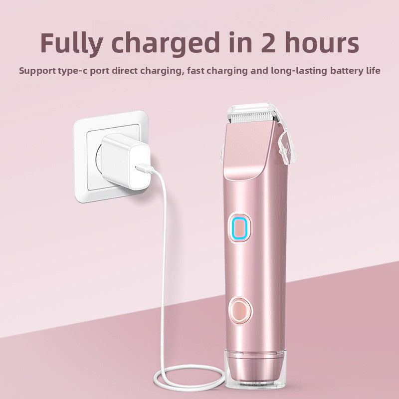 Dual-Head Electric Hair Remover – Waterproof USB Rechargeable Shaver for Women
