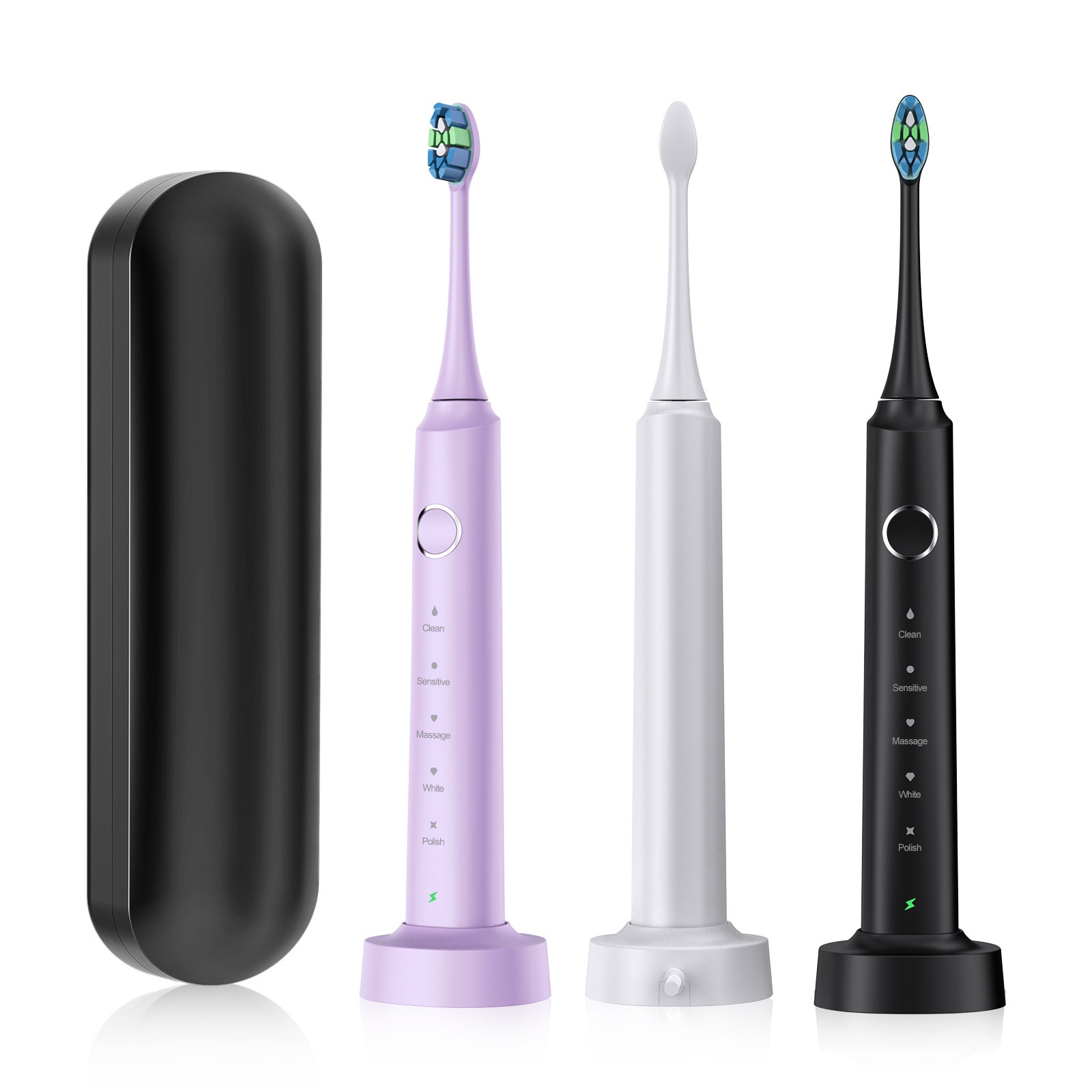 Sonic Electric Toothbrush | Wireless Charging, 5 Modes, IPX7 Waterproof – 6 Brush Heads