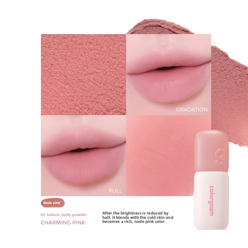 Colorgram Matte Rice Cake Lip & Cheek Tint – Korean Velvet Lipstick, 12 Shades