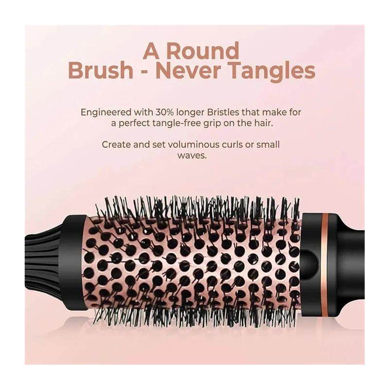 2-in-1 Ceramic Hair Styling Brush | Curl & Straighten with USB-Powered Hot Brush