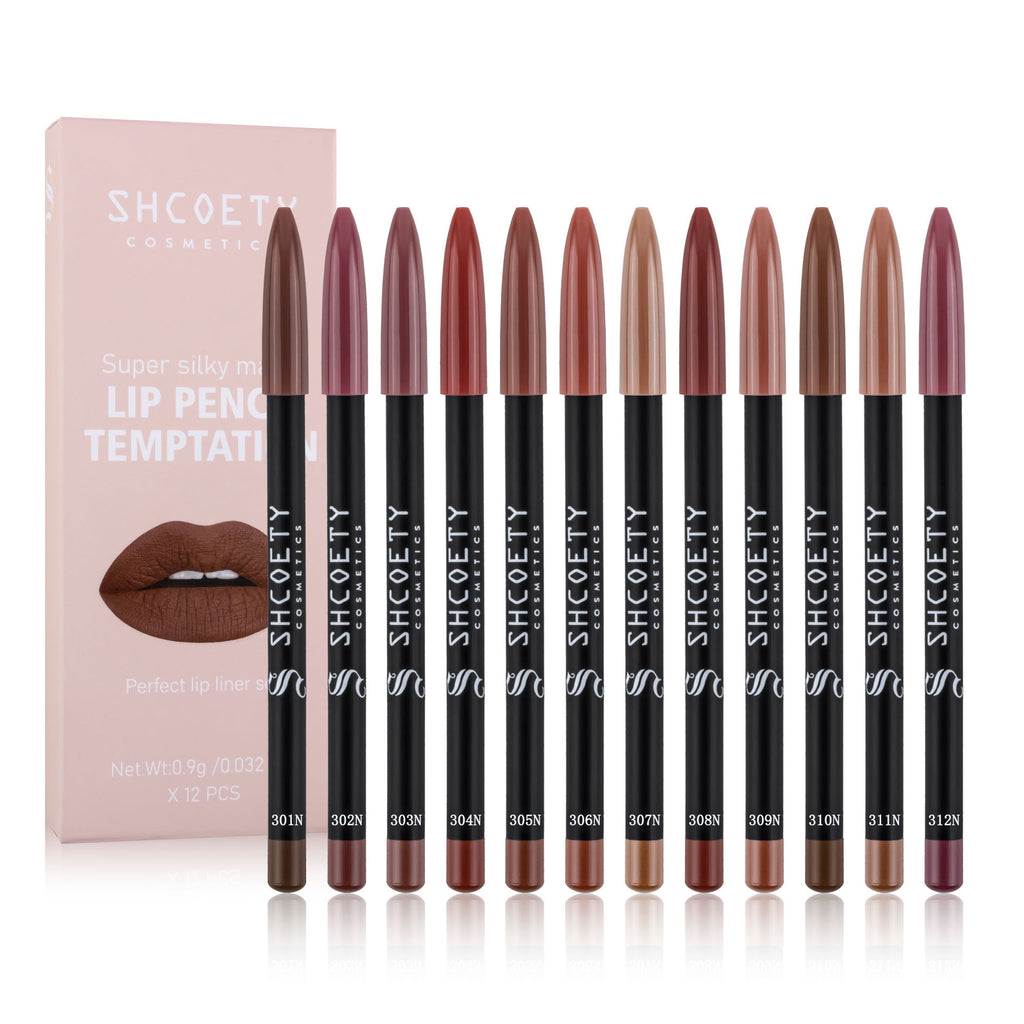 12-Piece Matte Lipstick & Lip Liner Set – Long-Lasting Nude & Red Shades