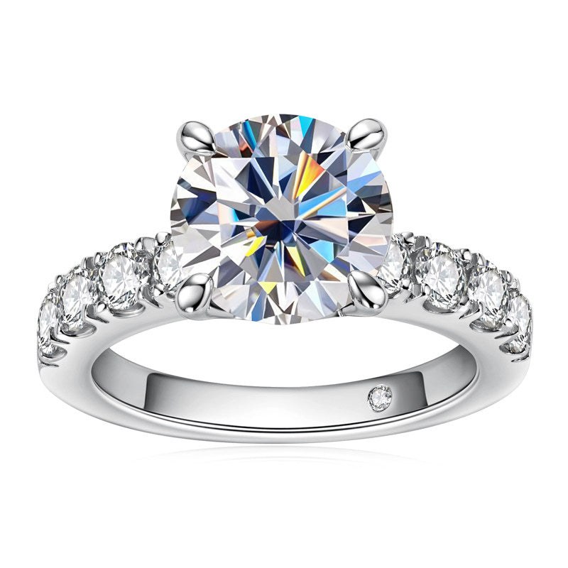 Moissanite Solitaire Ring | Brilliant Cut | White Gold & Gold | Sizes 4–10