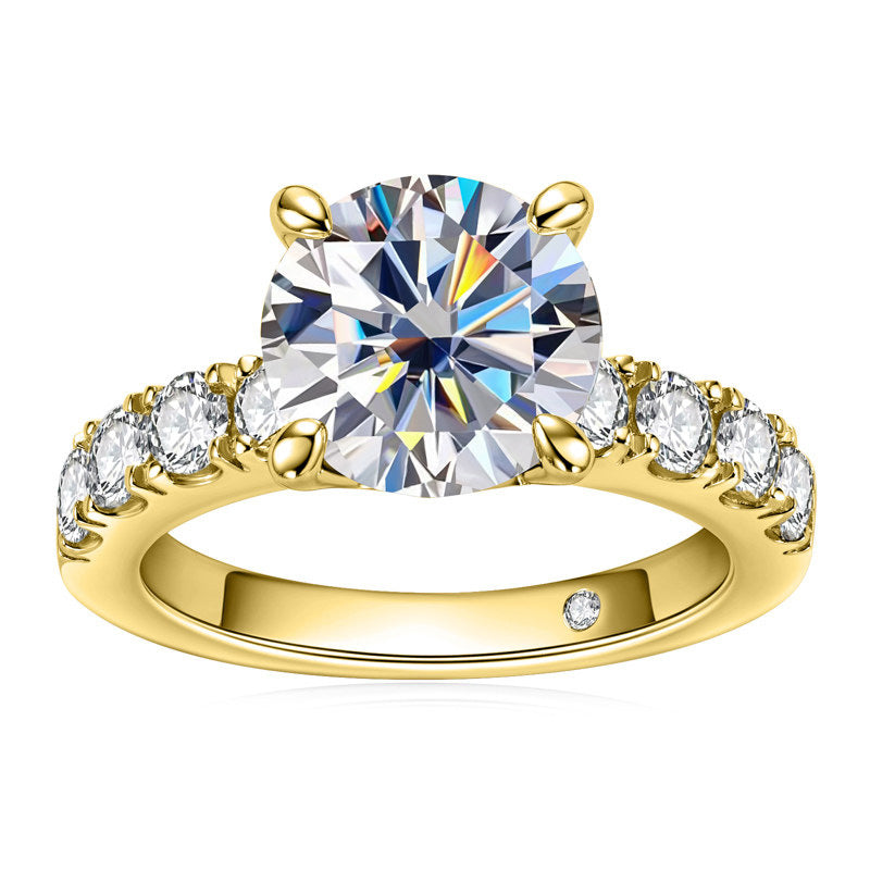 Moissanite Solitaire Ring | Brilliant Cut | White Gold & Gold | Sizes 4–10